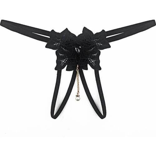 Sexy Hollow Out Embrodiery Panties For Sex Perspective Briefs With Pendant Women Erotic Underwear Open Crotch Thongs