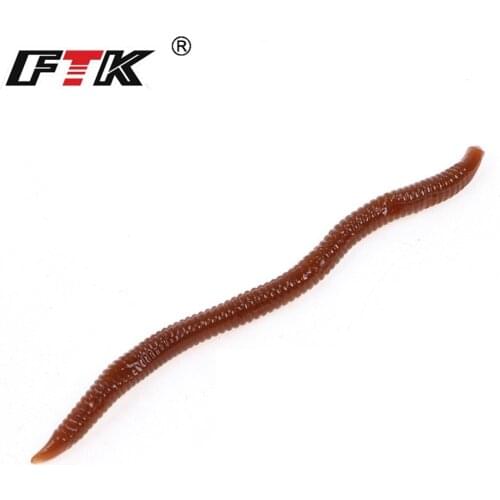 FTK 30pcs 7.5cm Earthworms Silicone Soft Fishing Lures Worms Artificial Bait Bloodworm Fishy Smell Baits For Carp