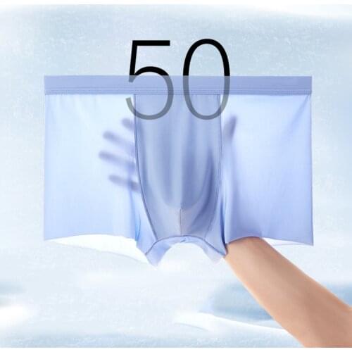 Mens Underwear Ice Silk Soft And Comfortable Ultra-Thin Breathable Antibacterial Flat Underwear