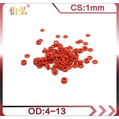 10PCS/lot Red Silicon O-Ring Silicone/VMQ 1mm Thickness OD4/5/6/7/8/9/10/11/12/13mm O Ring Seal Rubber Gasket Rings Washer