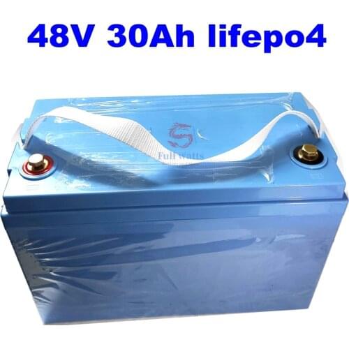 Waterproof 48V 30AH LiFePO4 battery with BMS rechargeable battery for 750w 2500w electric bike e scooter bicycle + 5A charger