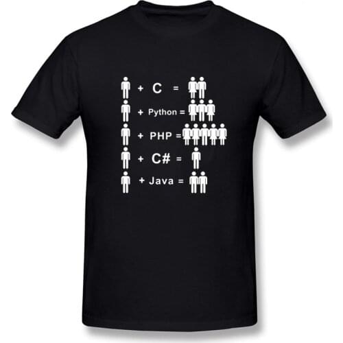 Funny C Java Python Programmer Developer T Shirt Tops Mans Cotton Short Sleeve Men Computer T-shirt Casual Tshirt