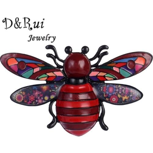 Red Enamel Bee Brooches and Pins for Women Fashion Girl Lapel Pin Backpack Bags Hat Badge Brooch Gifts Sweater Suit Accessories