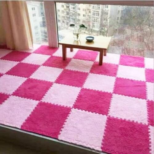 10pcs/lot Household Stitching Floor Mat Suede Carpet Bedroom Cute Girl Bedside Puzzle Cube Eva Foam Floor Mat Thickening F8156