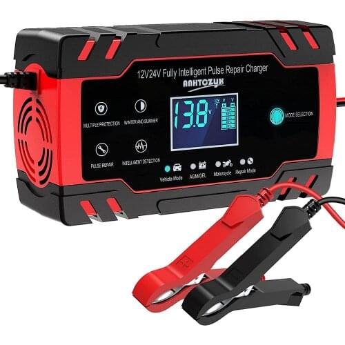 12V 24V 8A LCD display Pulse car battery charger Repair tool ,Top brand lead-Acid battery car Motorcycle truck battery Charger