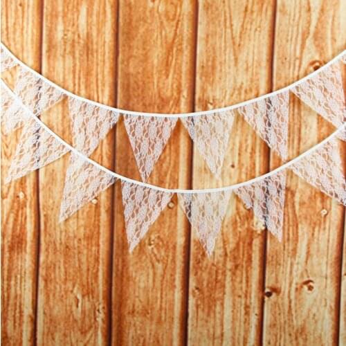 2.8m 12 Flags Pure White Lace Butterfly Plum Banner Garland Bunting Wedding Party Decor Valentines Day Background Arrangement