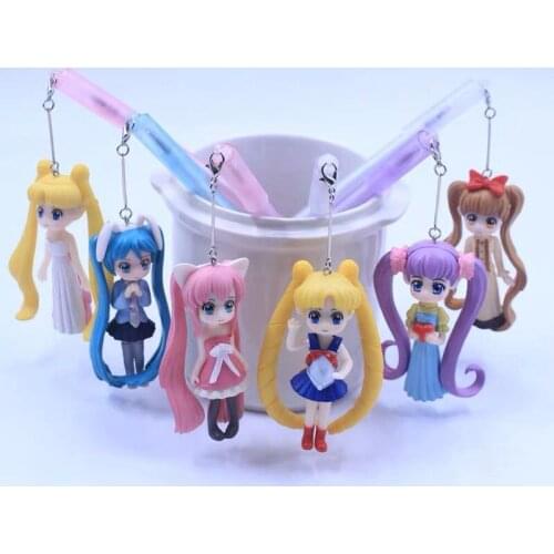 20 Pcs Per Set Beautiful Girls Pendants Cartoon Gel Pen Kawai Gift for Children Cute Pen Student Cute Stationery Wholesale