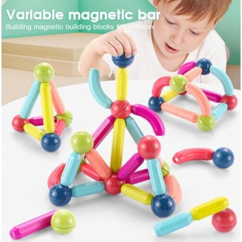 25/32/42/64Pcs Big Size Magnetic Stick Building Blocks Game Magnets Children Set Kids Magnets For Children Magnetic Toy Bricks