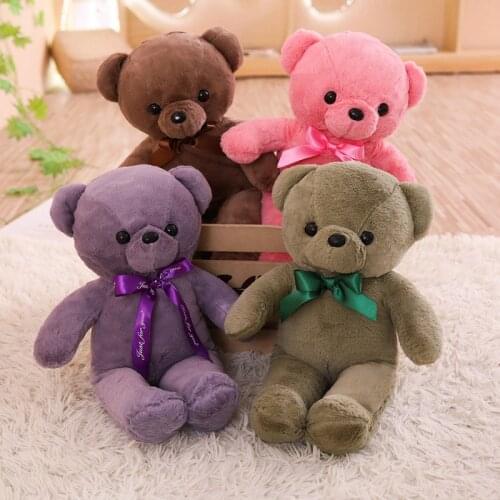 40cm Cartoon Teddy Bear Plush Toys with Ribbon Soft Stuffed Animal Toys for Children Kids Girls Birthday Gift Baby Brinquedos