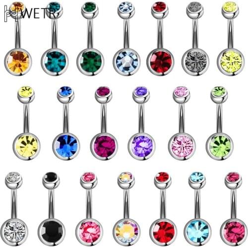5/10/15/20pcs/lot Piercing Navel Surgical Steel Crystal Rhinestone Belly Button Rings Navel Piercing Ombligo Ball Nombril