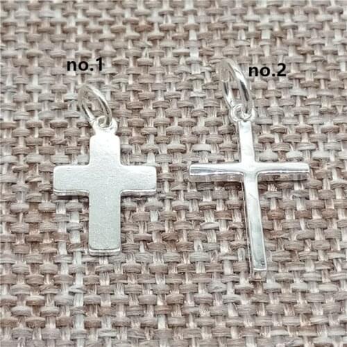 925 Sterling Silver Shiny Jesus Cross Charms for Bracelet Necklace