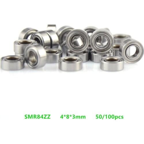50/100pcs ABEC-5 SMR84ZZ SMR84 ZZ Stainless steel ball bearing Miniature 4x8x3mm Metal Shielded Deep Groove Ball Bearing 4*8*3mm
