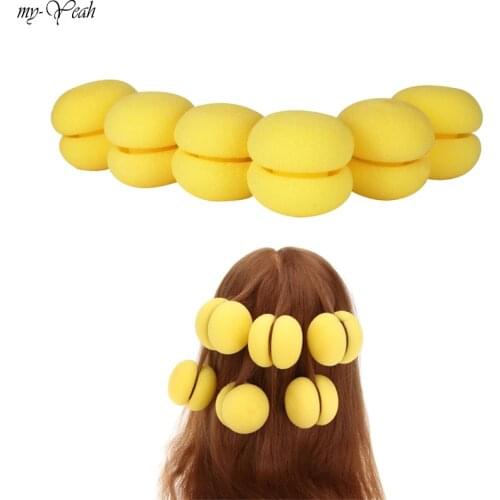 6pcs Magic Hair Curlers Cute Hair Rollers Curler Soft Sponge Foam Balls Curling Rollers Hair Care Lovely DIY Curling Tools