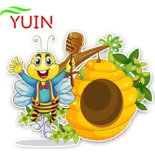 A Honeybees House Car Sticker Fashion ModellingPVC Body Window Decoration Auto Accessories Waterproof Anti-UV Decal 16*13cm