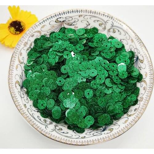 LNHOME 40g/Lot 6mm Glitter Sequins Round Confetti Spangle Green Flat Clothing Sewing With 1 Hole Needle Flake Christmas Sequins