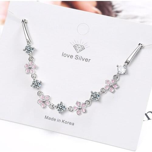 Cherry blossom bracelet female niche design student simple jewelry Korean style fashion small fresh flower hand jewelry