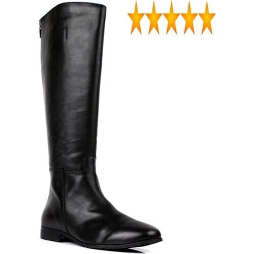 Knee Brand Zip High British Style Genuine Leather Motorcycle Boots Fashion Mens Winter Shoes Botas Masculina 38-44