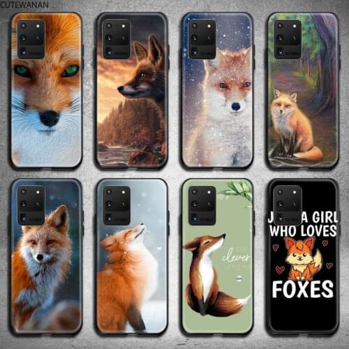 Animal cute fox Phone Case For Samsung Galaxy S21 Plus Ultra S20 FE M11 S8 S9 plus S10 5G lite 2020