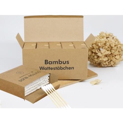 Wooden Sticks Double Head Cotton Buds Microbrushes for Eyelashes 2000/20 Packets Zero Waste Vegan Products Cleaning Health Tools