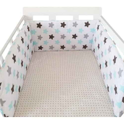Nordic Stars Design Baby Bed Thicken Bumpers One-piece Crib Around Cushion Cot Protector Pillows Newborns Room Decor