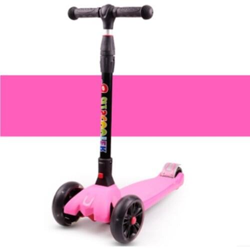 Childrens foot scooter one-button fast folding kick scooter adjustable height aluminum kids skateboard boy girl scooter