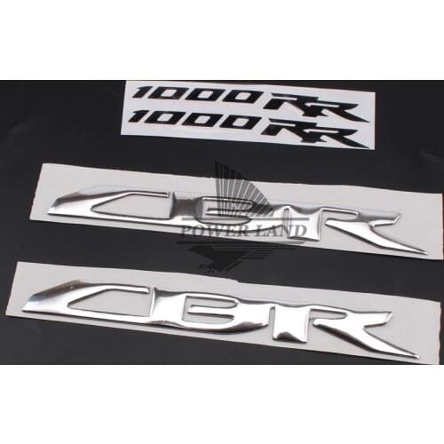 For Honda CBR1000RR 1pair Motorcycle Chrome 3D CBR1000RR Decals Fuel Gas Tank Stickers Emblem Badge Decoration Free Shipping