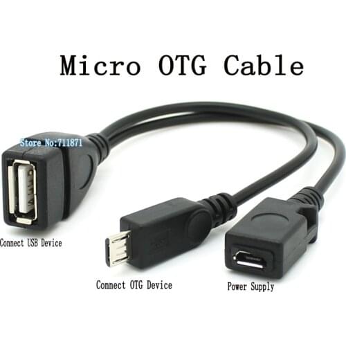 Micro OTG cable with Power Supply Micro USB Male to USB Female OTG Line Micro 5 Pin USB connect U Disk Mobile Hard Disk