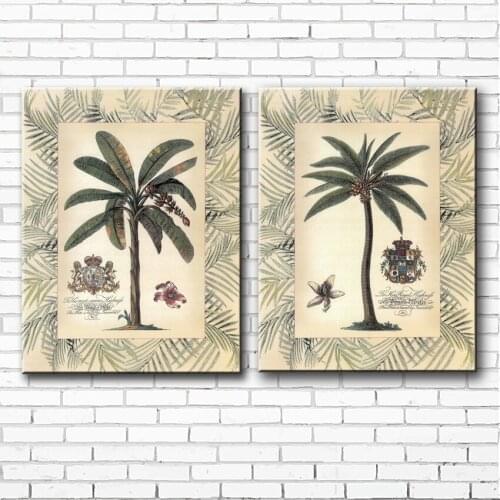 Classical coconut trees lion set landscape canvas printings oil paintings printed on canvas home wall art decoration pictures