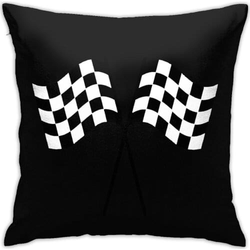 Checkered Flags Race Car Flag Cushion Decorative Pillows Home Decor Throw Pillow Decorativas Black white Sofa Chair Pillow Case