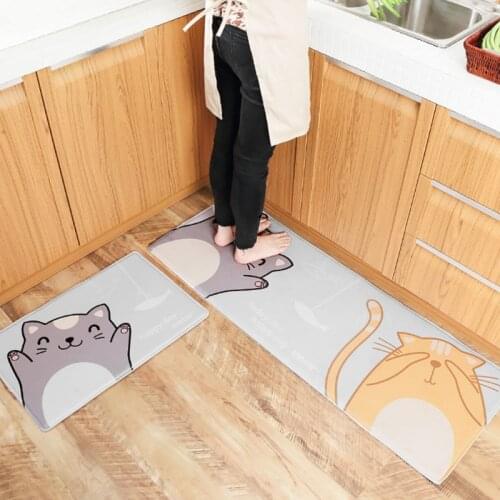 Floor Mat Flannel Short Velvet Funny Cat Carpet Room Rug Door Mat Cat Kitchen Carpet Rug Porch Doormat Home Textile