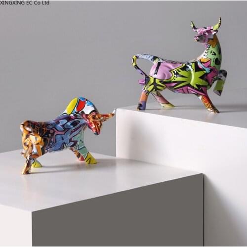 Creative Lucky Cow Decoration Modern Home Living Room Decoration Decoration Color Resin Animal Craft Decoration New Year Gift