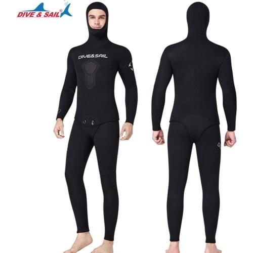 1.5MM Mens Neoprene Wetsuit Free Diving Split Hooded Suit Outdoor Snorkeling Fishing And Hunting Warm Wet Wetsuit 2021 New