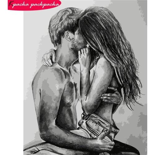 DIY Hug Paint By Number Full Kits No-Frame Paintings On Canvas 40x50cm 11 Colors DIY Handicraft Diff:3 Stars VA-1547