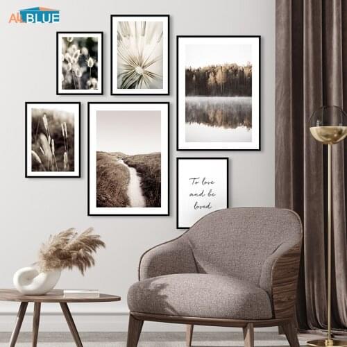 Vintage Style Plant Dandelion Decoration Prints Lake Nature Landscape Nordic Poster Wall Art Painting Canvas Picture Home Decor
