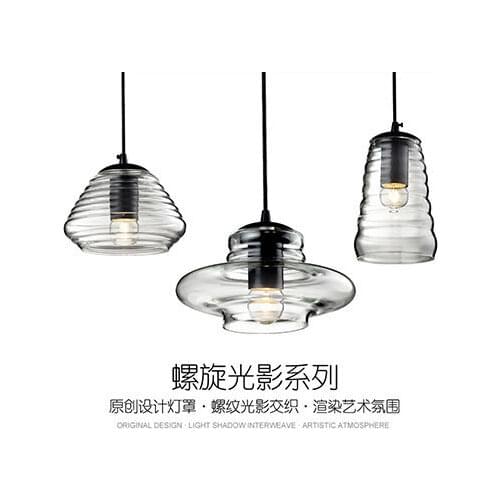 Nordic themed restaurant bar retro glass personality cafe single-head gyro light LED lamps