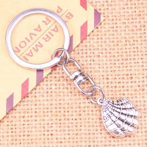 New Fashion Keychain 19mm shell Pendants DIY Men Jewelry Car Key Chain Ring Holder Souvenir For Gift