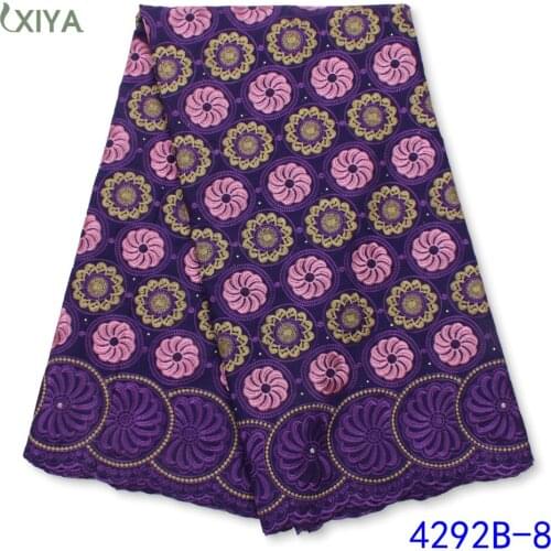 New Arrival Swiss Voile Lace in Switzerland Embroidery Cotton Lace Fabric with Stones African Dry Lace for Wedding Sew APW4292B