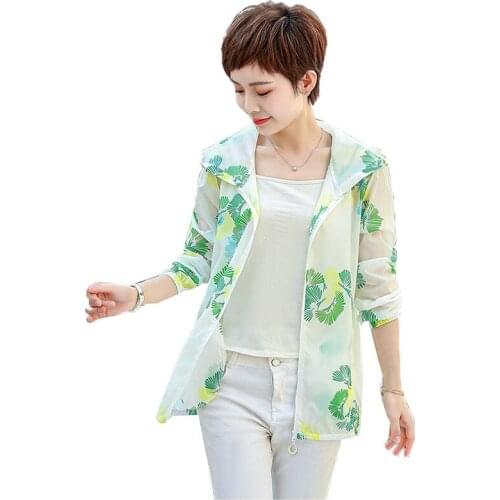 Sun Protection Clothing Womens Short Spring Autumn Thin Coat 2021 Summer New Cardigan Tops Mothers Wear Sun Protection Clothing