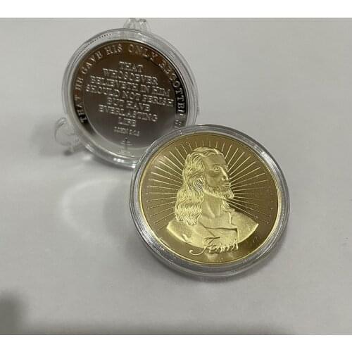 Spot Religion Resurrection Gold Plated Commemorative Coin Cross of Christ Good Friday Gold Coin Commemorative Coin