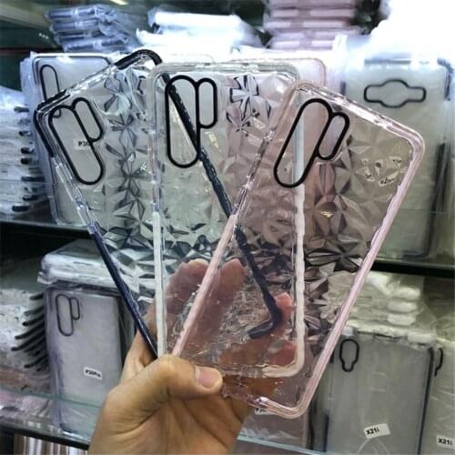 Transparent Diamond Pattern Soft TPU Cover For Huawei P30 Lite Case Luxury Jelly Case For huawei p30 Pro P30 Plus Nova 4 4e Case