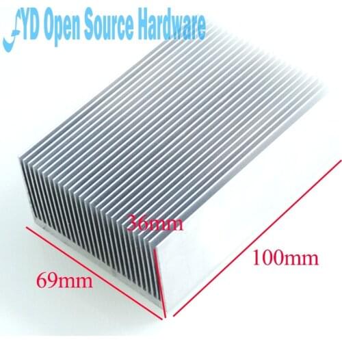 Heat sink 100*69*36MM (silver) high-quality ultra-thick aluminum radiator