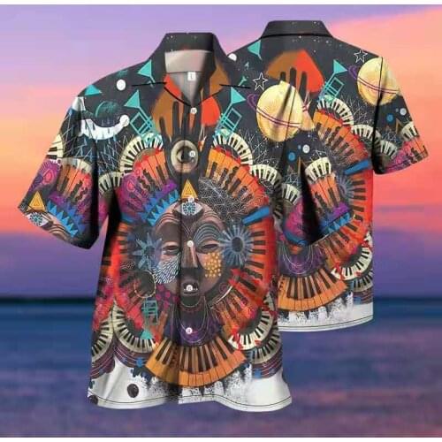 New Vintage Streetwear Mens Shirts Short Sleeve Summer Thin Material Hawaiian Printed Shirt For ManClothes Blouse Male Top