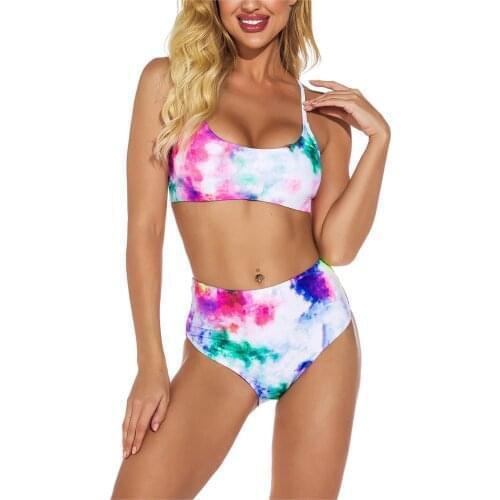 Sexy Women Tie Dye Bikini Brazilian Swimsuit High Waist Bikini Two Piece Swim Suit Swimwear Beachwear Traje De Baño Femme #T3G
