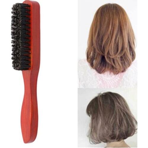 Hair Brush Wood Handle Natural Boar Bristle Beard Comb Styling Massage Comb Anti-static Hair Brush Styling Tool