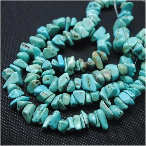 1 string 15.5 inches blue turquoisee stone strand chip stone chips size 8-10mm for earring making bracelet designs