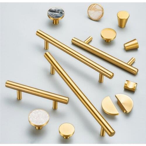 Light Luxury Copper Wardrobe Door Handle Golden High-end Cupboard Door Knob Household Wine Cabinet Pulls Furniture Hardware