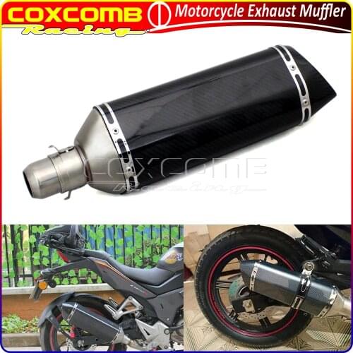 Universal Motorcycle 38-51mm Exhaust Muffler Carbon Fiber Silencer Pipes For Suzuki Kawasaki Aprilia Honda 250/650/750 GSXR ATV