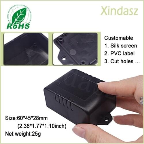 XD0104085 10pcs/lot)60*45*28mm Black abs plastic enclosures for electronics plastic box