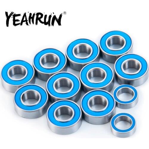 YEAHRUN 12Pcs Metal Wheel Hubs Axle Bearing Kit for Tamiya Blackfoot 1/10 RC Crawler Car Truck Upgrade Parts Accessories