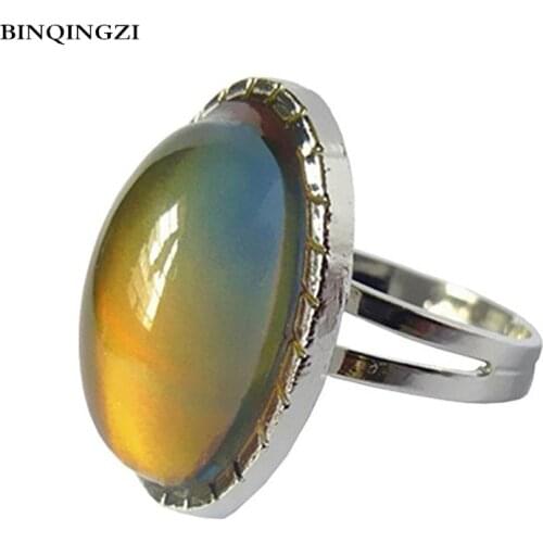 BINQINGZI Alloy Color Changing Rings for women mood adjustable Ring Graduation Couple anel